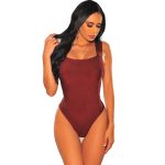 Alina – Sexy Summer One-piece Bodysuit in Burgundy